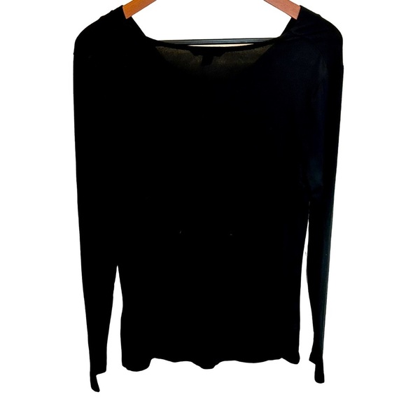 Tommy Hilfiger | Black Cowl Neck Fitted Long Sleeve Top Size M - Picture 1 of 8
